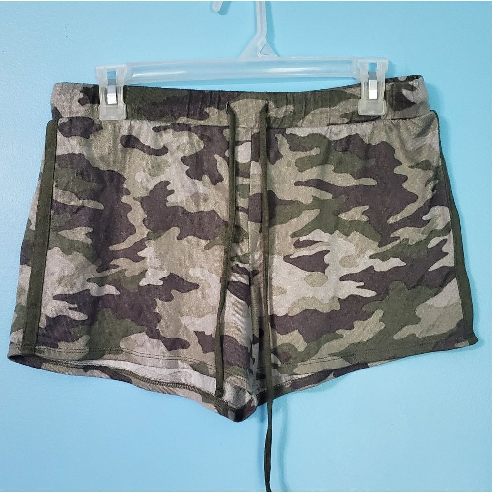 Lucky Brand Camo Buttery Soft Lounge Pull String Elastic Waist Shorts